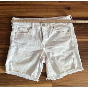 American eagle white denim shorts size 8
